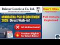 Balmer Lawrie Jobs 2026 🔥 No Written Exam | Walk In Interview | Direct Recruitment | Apply Now