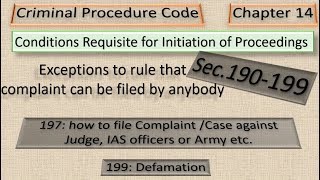 Ch.14 of Cr.PC Conditions Requisite for initiation of Proceedings