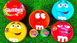 Satisfying Video | Radiant Skittles and Tasty M&amp;M'S Candy ASMR Unpacking From 10 Funny Containers