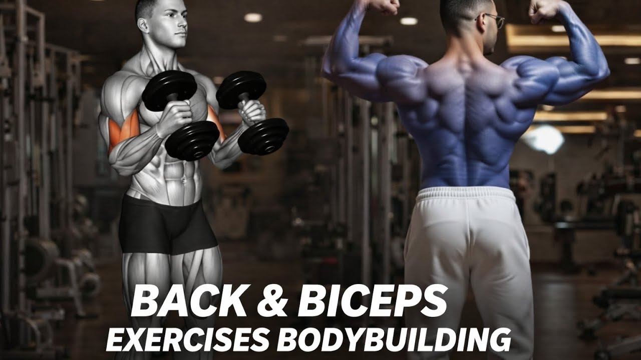 برنامج كمال أجسام لبناء العضلات 💪 :Back & Biceps Workout