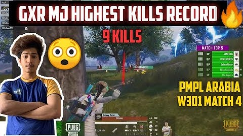 Highest Individual Kills in PMPL Arabia | GXR MJ on Fire 🔥| 9 kills
