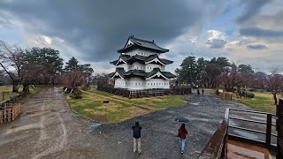 Hirosaki Castle in Heavy Rain A Tranquil Escape in Aomori