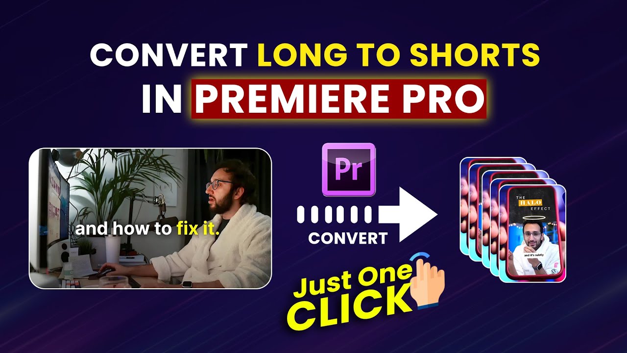 How To Convert LONG form into SHORTS in premiere pro | just one click ...