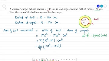 Class 7 TN Maths Term II  2 MEASUREMENTS Exercise 2.3   3. A circular carpet whose radius is 106 cm