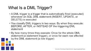 Database Programming: Trigger Topic 3