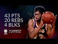 Kareem abduljabbar 43 pts 20 rebs 4 blks vs warriors 1977 po g6