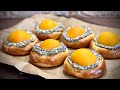 Слънчеви кифлички с интересен пълнеж / Солнечные ватрушки/ cheesecakes with peach