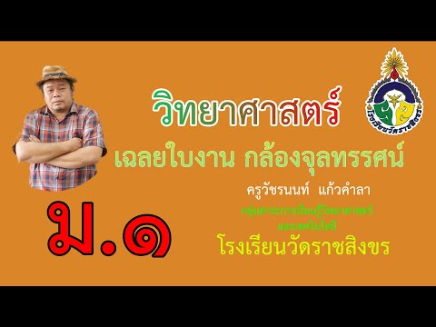 ม.1_วิชาวิทยาศาสตร์ เรื่อง กล้องจุลทรรศน์ (เฉลยใบงาน)