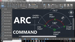 AutoCAD Arc Command  All Options with Master tricks In Hindi