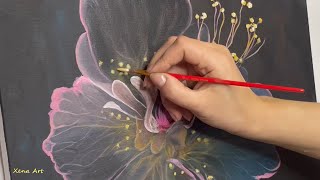 Apple Blossom Painting / Acrylic Painting Step by Step #213