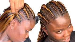 Exclusive Six stitch braids//straight cornrow. #stitchbraids #cornrow.Beginners friendly. How to stitch braid Information