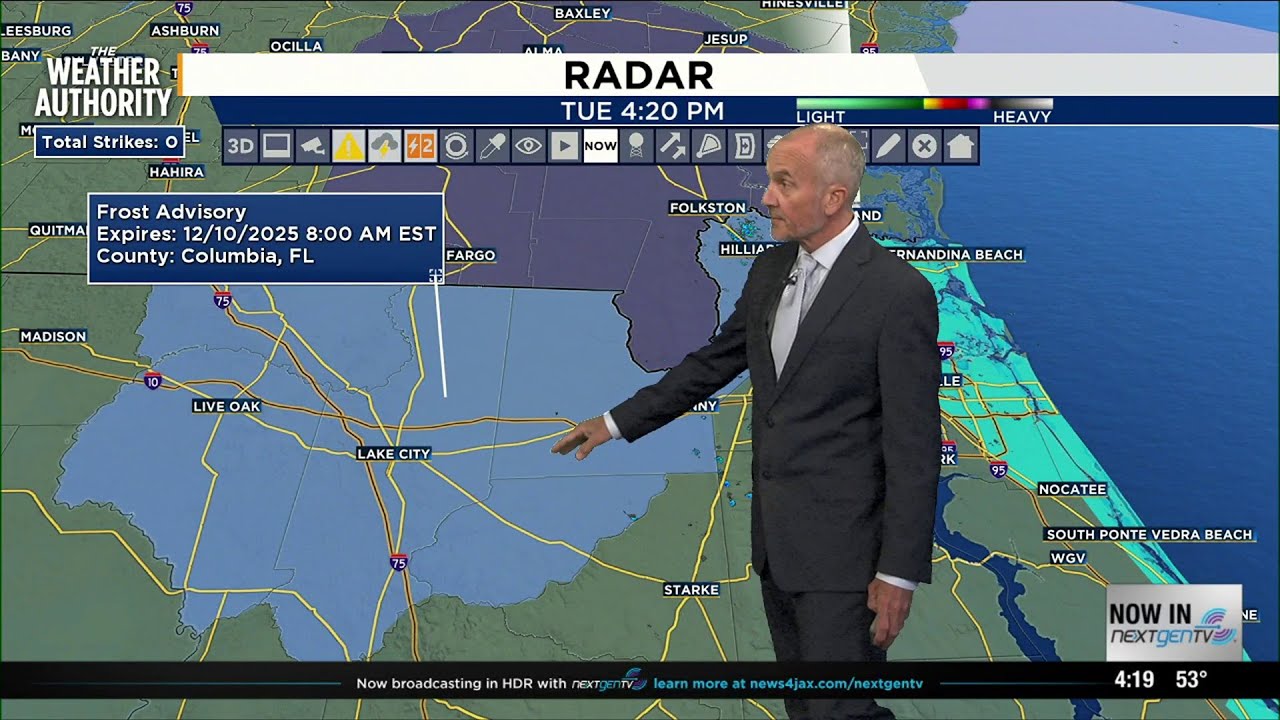 Freeze Warning and Frost Advisory hit NE Florida, SE Georgia - YouTube