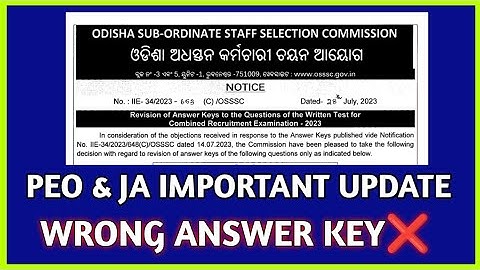 peo ja new update answer key revised