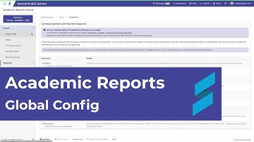 Academic Reports Setup - Global Config