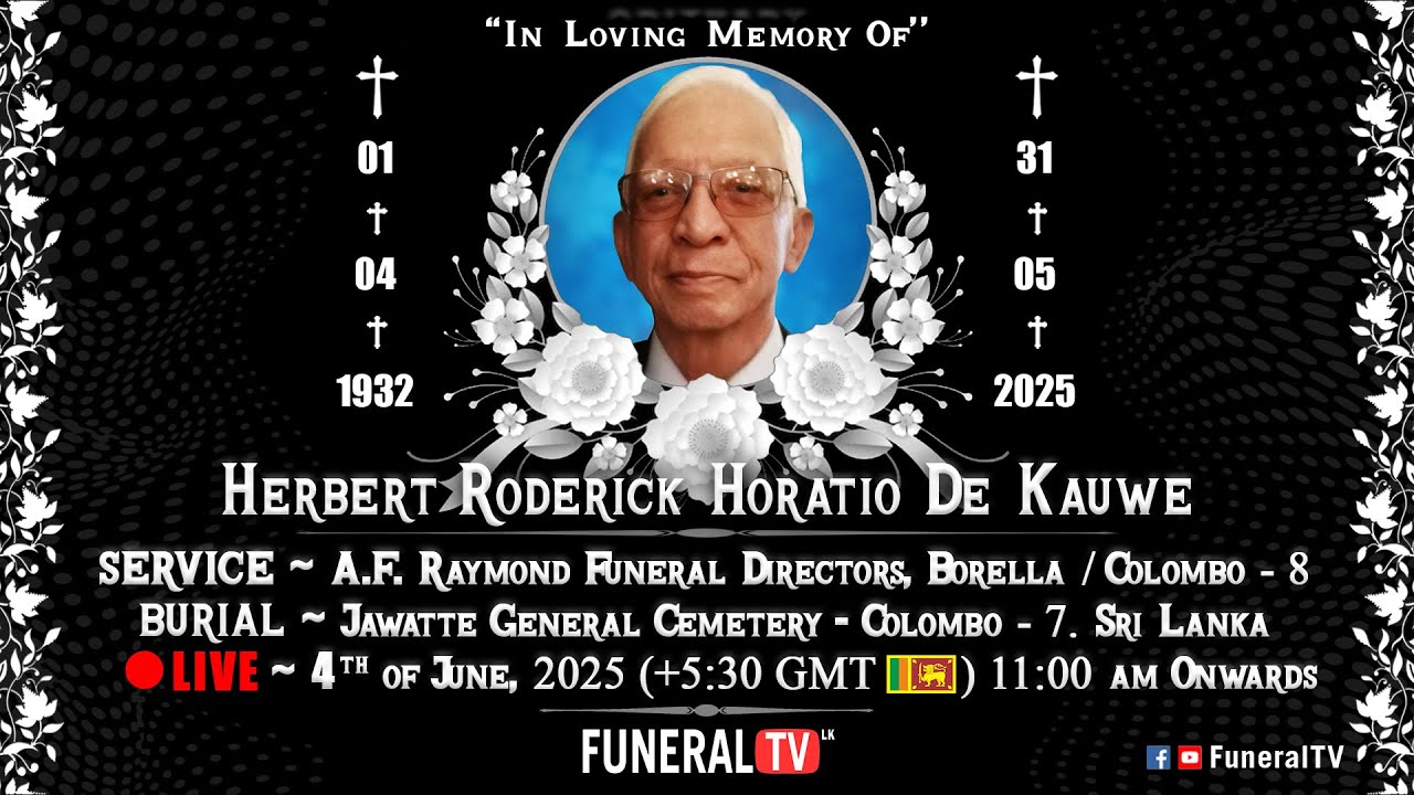 Herbert Roderick Cabusao ๐ด LIVE - Herbert Roderick Horatio De Kauwe | Funeral SERVICE - BURIAL ...
