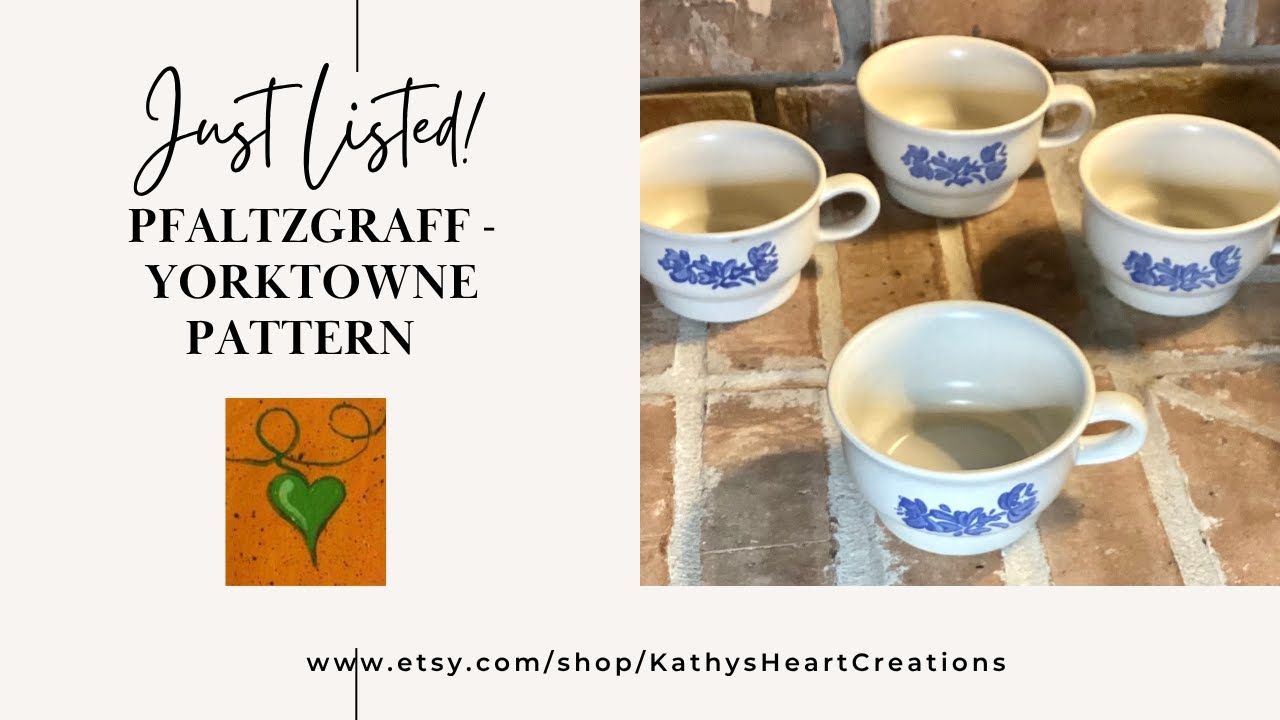 Just Listed! ... 4 Vintage Pfaltzgraff Yorktowne Pattern Coffee/Soup Mugs ... 1970s