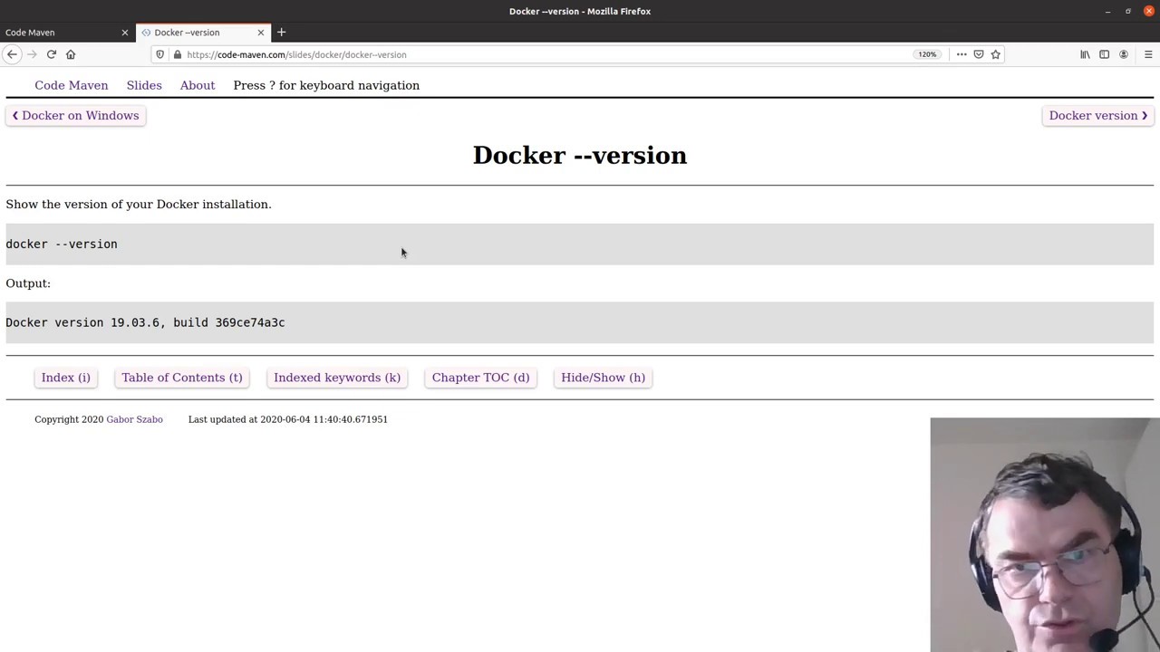 Docker course #6 - version and info - YouTube