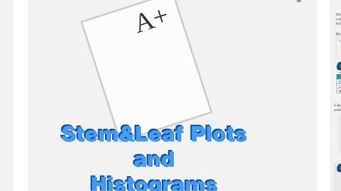 Stem&Leaf Plots and Histograms Math/Algebra Lesson