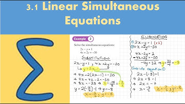 3.1 Linear simultaneous equations (Pure 1 - Chapter 3: Equations and inequalities)