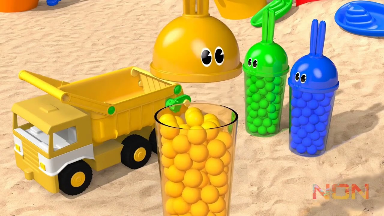 Learn Colors Bunny Mold Outdoor Sand Playground and Animals Finger Family Song for Kids Children