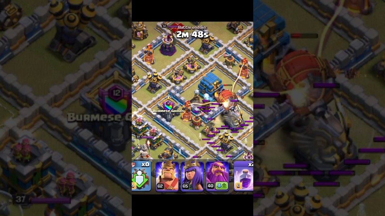 Super Wizard Invisible Spell Blimp Combo TH12 ‼️ Clash Of Clans