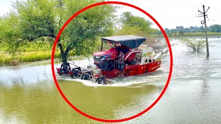 Mahindra Arjun Harvester Straggling In Pond Tractor Videos Mahindra Harvester 