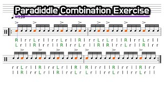 Paradiddle Combination Exercise (Drum Sheet, Play-Along)