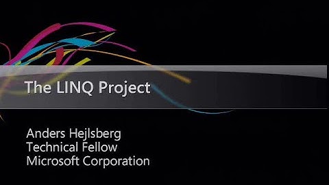 Lang.NET 2006 - Language Integrated Query (LINQ) and C# 3.0 - Anders Hejlsberg (Microsoft)