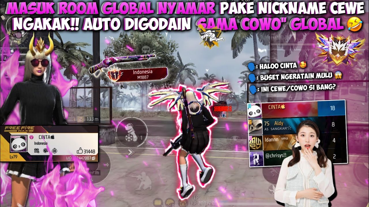 MASUK KE ROOM GLOBAL NYAMAR JADI CEWE!! BIKIN SEMUA KAGET NGELIAT GAMEPLAY CEWE KAYA GINI!!