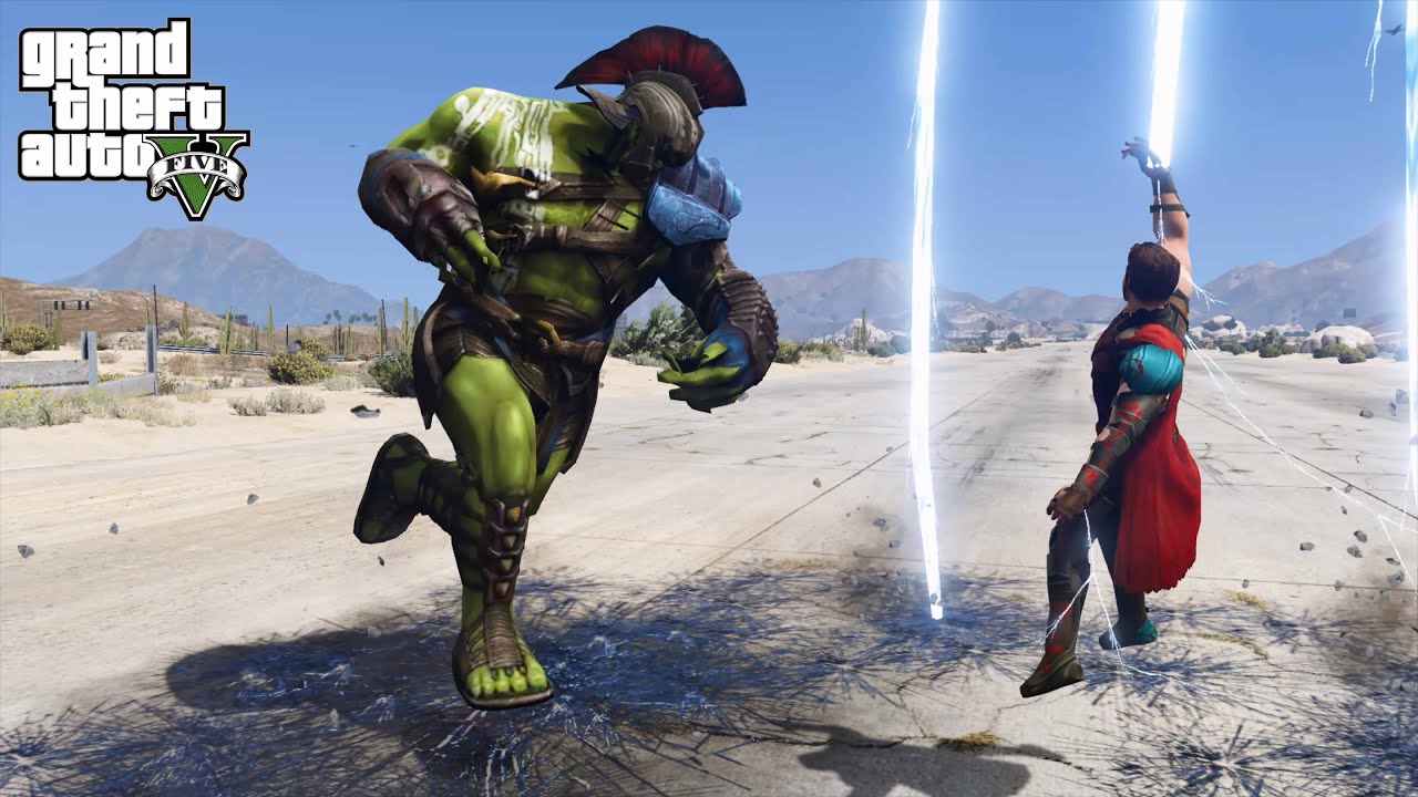 GTA 5 - Thor ragnarok VS Gladiator Hulk