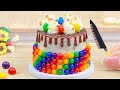 ASMR!!! Amazing Heart Rainbow Cake | 1000+ Satisfying Miniature KitKat Rainbow Cake Decorating