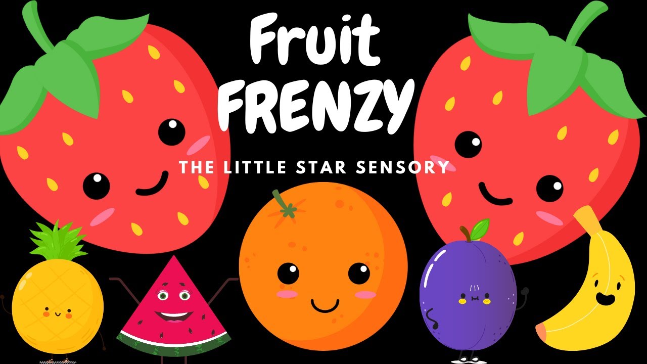 Fruit FRENZY Sensory Video - Made for Baby and Infant With Bright Visual and Music ( DANCE video)😁