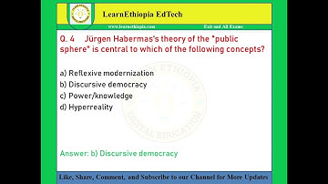 Sociological Theories II | Model Exit Exam Questions for Sociology Exit Exam