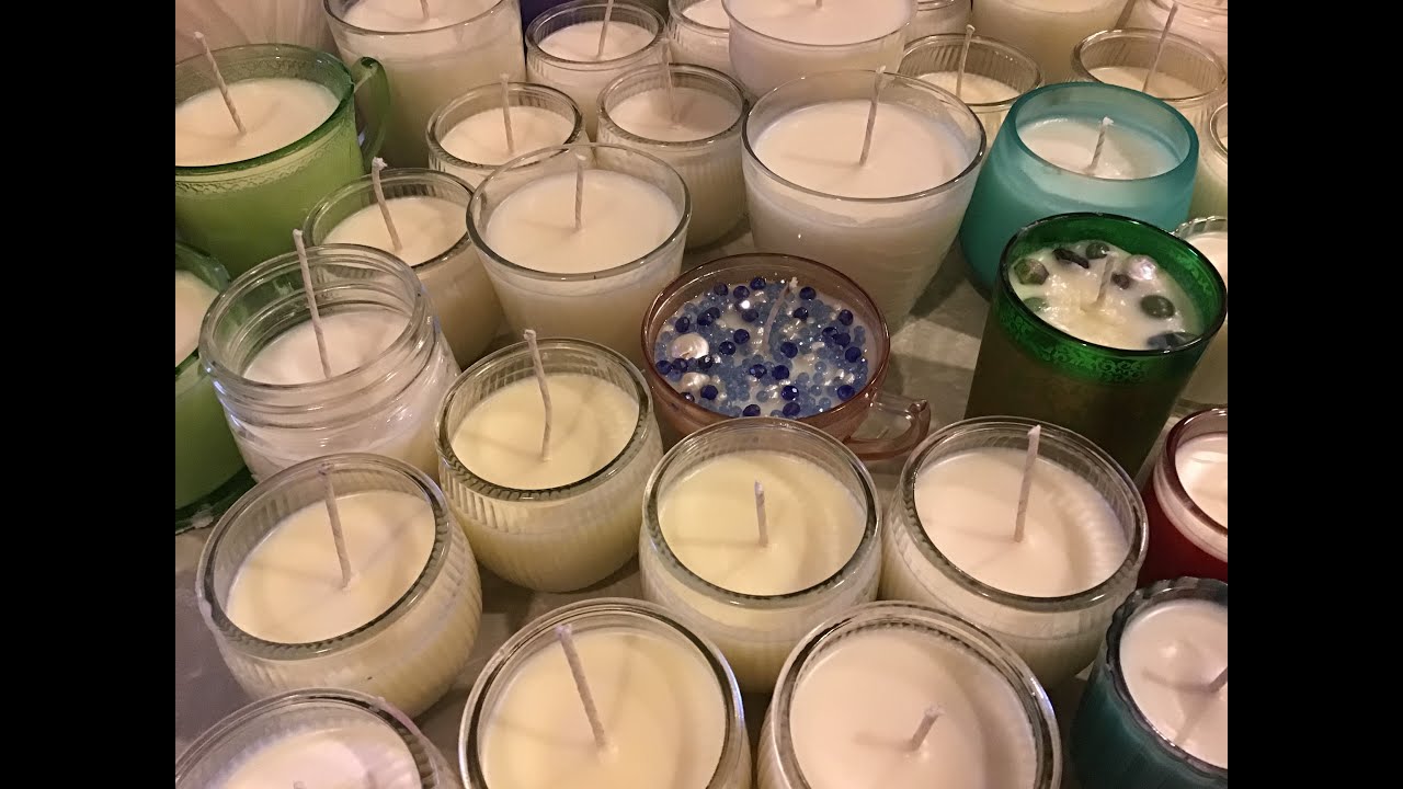 Easy 🌱DIY crystal encrusted & regular Soy candle making tutorial 🌈 get