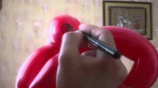 Как нарисовать глаза попугаю из воздушных шариков. How to draw eye on balloon. Легков.