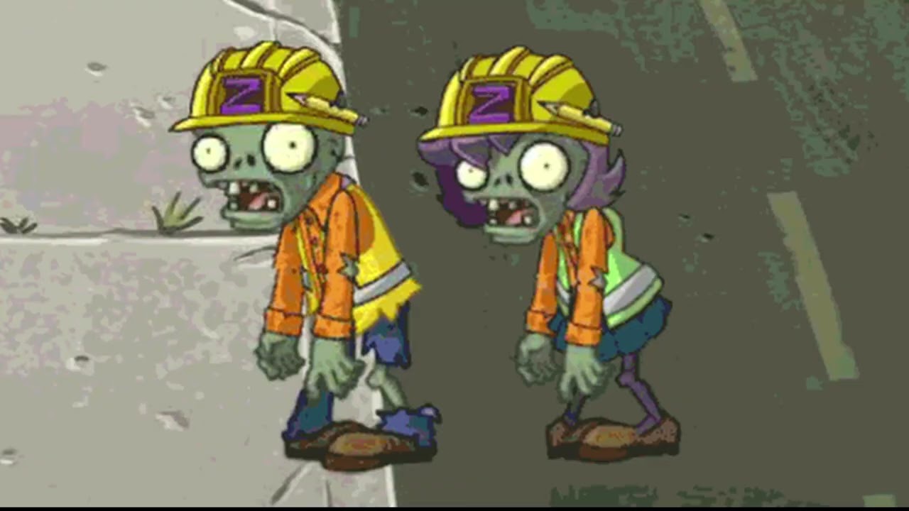 Newspaper Zombie telling his workers to build a bridge