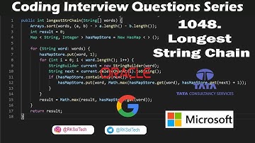 1048. Longest String Chain | String questions | Coding Interview Questions Series