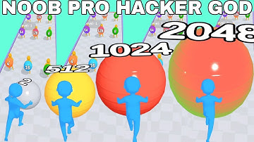 NOOB VS PRO VS HACKER VS GOD  in Grow Bump 2048 @playgame24dia