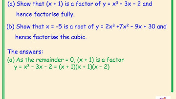 Higher Mathematics Polynomials and Quadratics Video 7 -  Polynomials and Synthetic Division