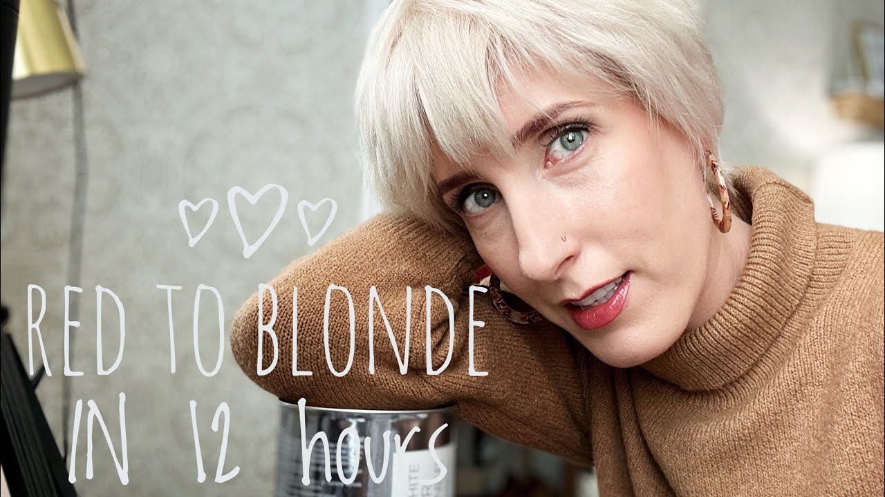 DARK RED TO PLATINUM BLONDE HAIR IN ONE DAY NO DAMAGE LONG VIDEO INFORMATIVE