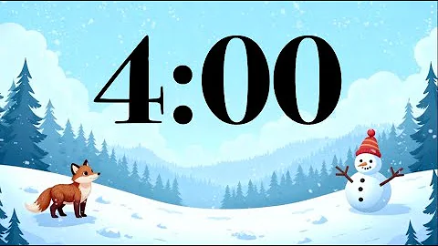 4 Minute Winter Snow Timer ❄️ Cute Fox & Snowman, Fun Piano & Guitar Music | Classroom Study Focus