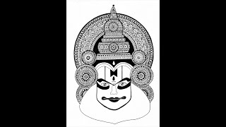 Kathakali dancer face drawing using Mandala art | Onam Festival drawing | Happy Onam Mandala art