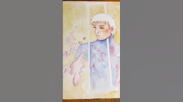 pencil sketch, portrait, mixed media painting#shorts #ytshorts