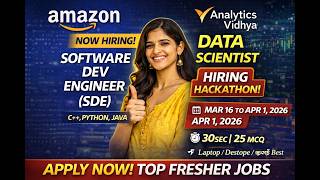 Amazon Hiring 2026 🔥 SDE Role + Data Scientist Hackathon | Freshers Apply | 30 Sec MCQ Test