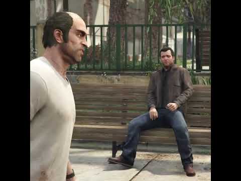 Michael throws rocks At Trevor 😆#gta #gta5 #gtav #shorts