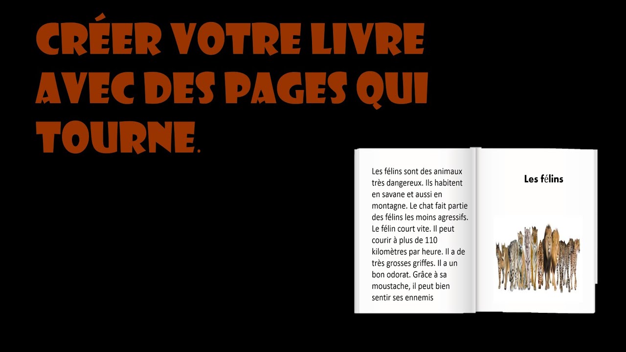 Créer votre livre avec des pages qui tourne . - YouTube