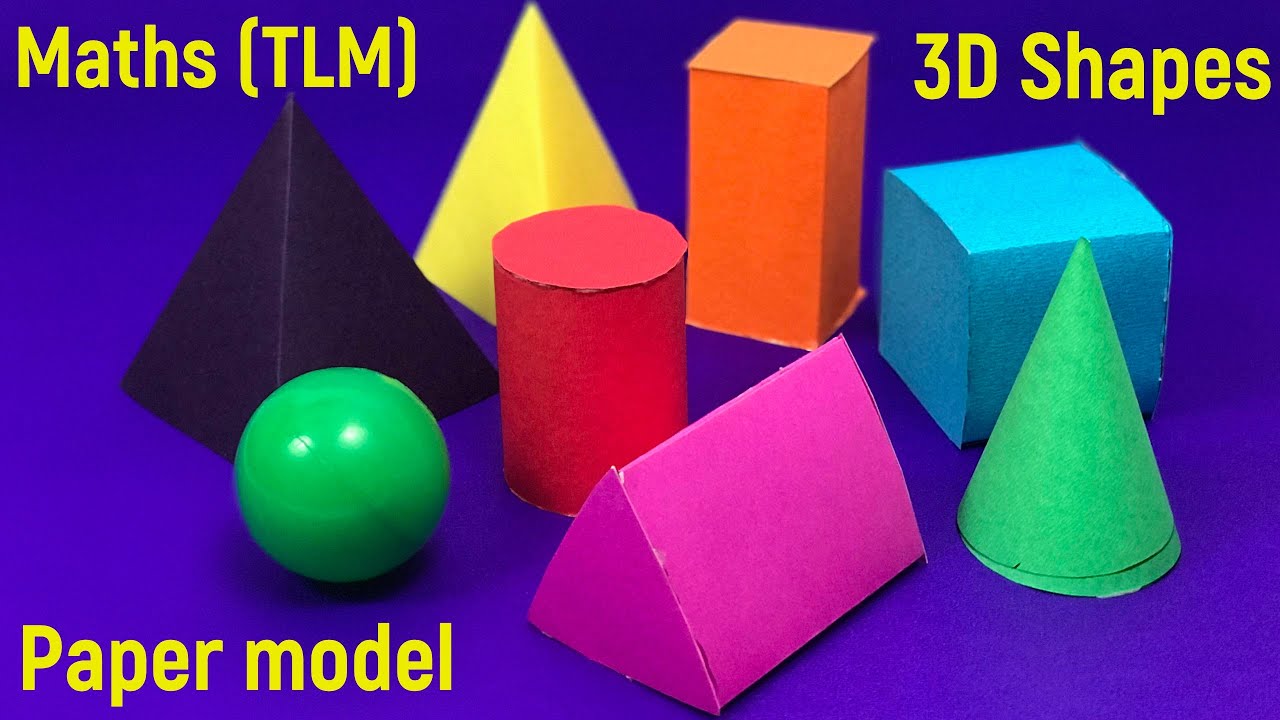 Maths tlm 3D shapes model out of paper | 3D geometrical shapes ...