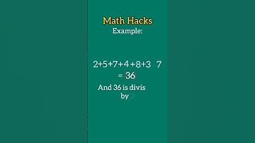 Math Hacks, how to tell if a number is divisible or a multiple of 3.