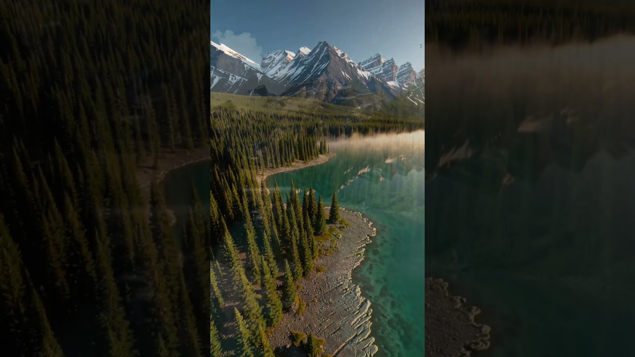 Banff National Park Morning Ambience 🌄 Turquoise Lakes, Snow Peaks & Pine Forests Relax Study Escape