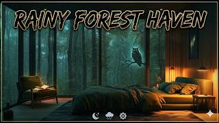Rainy Night in the Forest Cabin | Soothing Rain Sounds for Sleeping, Studying & Relaxation (No Ads)